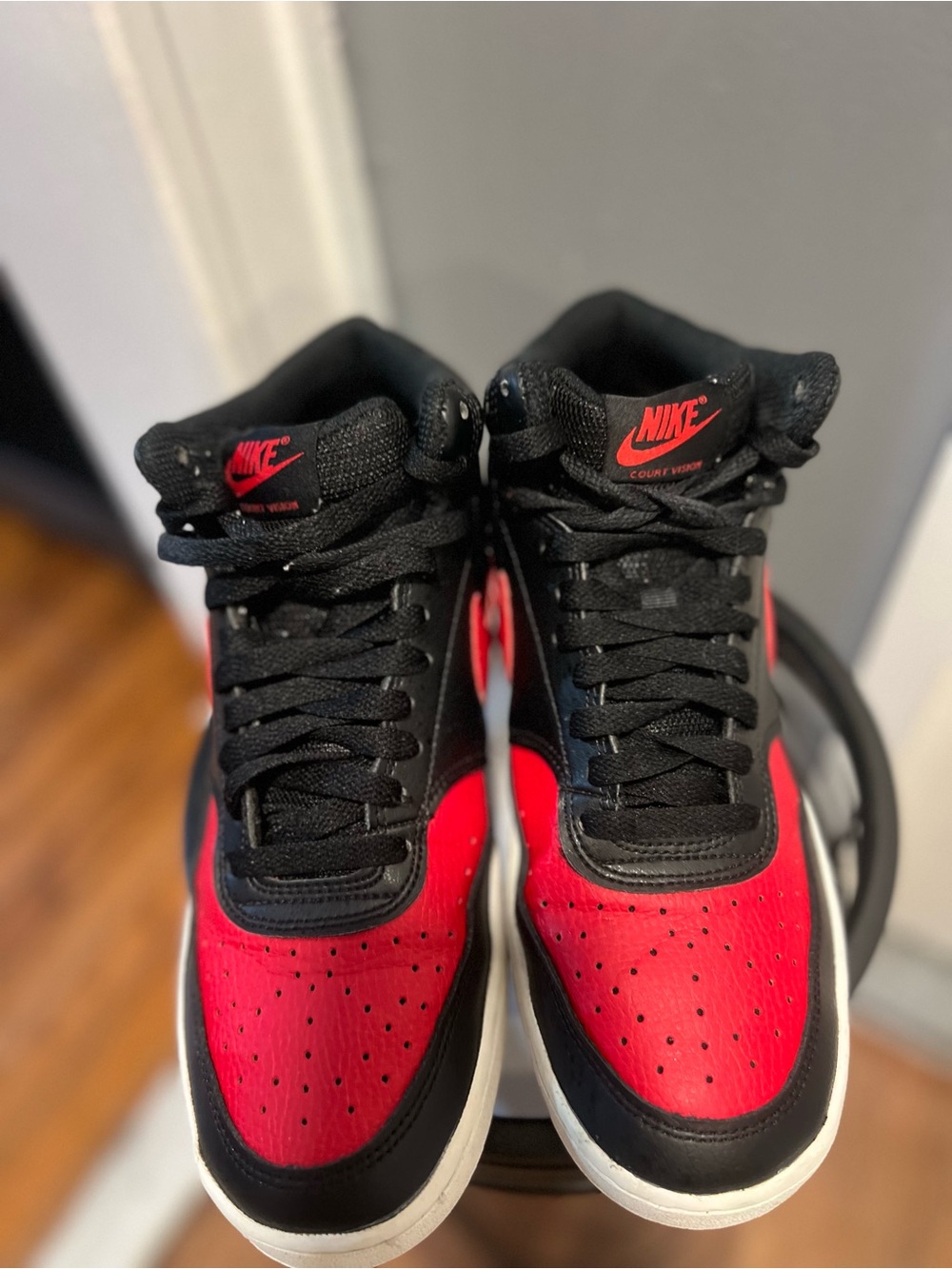 Nike Court Vision Mid Bred Red/Black Men's Size7.5 Women8.5  Sneaker - Picture 8 of 11